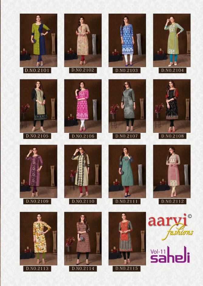 Aarvi Saheli 11 Latest Fancy Designer Cotton Printed Kurti Material